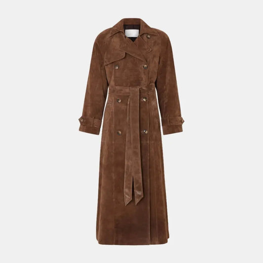 Elegant Suede Winter Trenchcoat Scandic Prestige